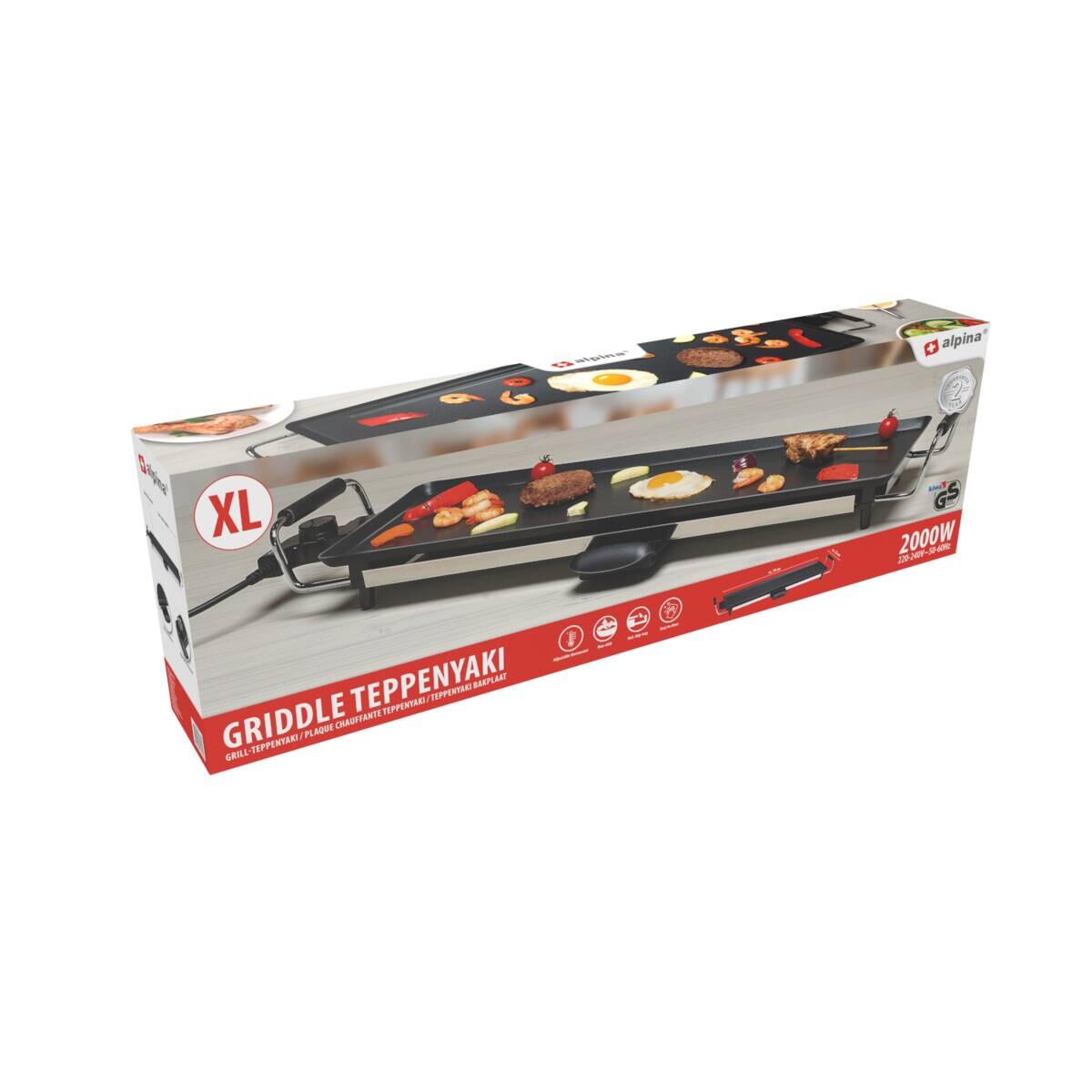 alpina Elektro-Tischgrill schwarz Metall B/L: ca. 70x23 cm