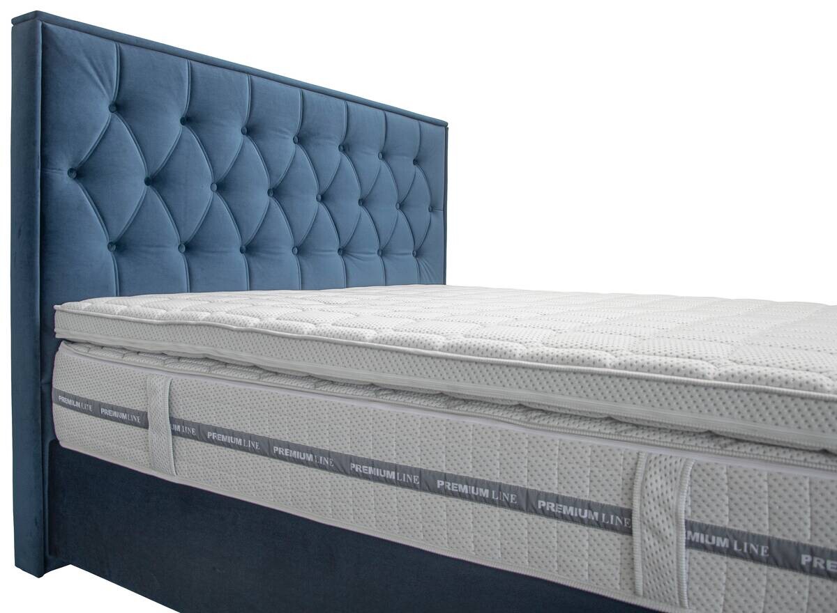 Boxspringbett Lydia blau Liegefläche B/L: ca. 200x200 cm