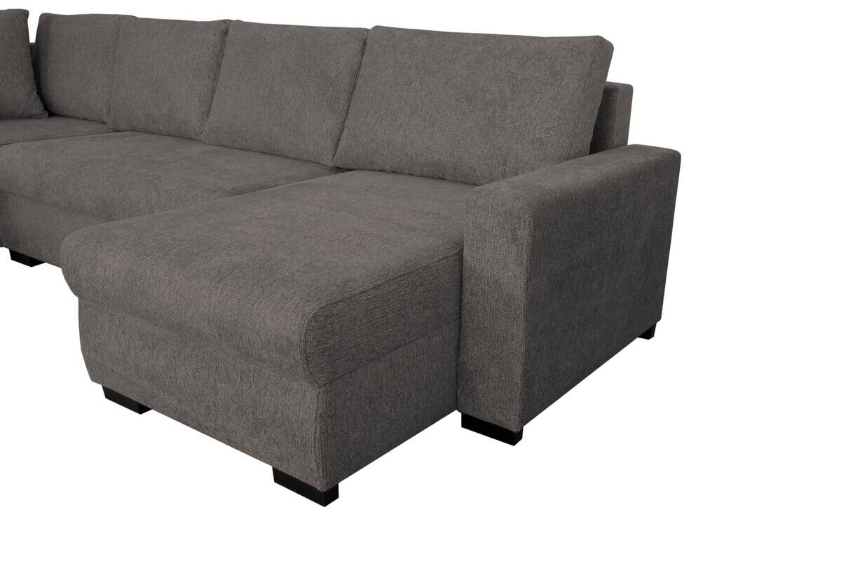 Wohnlandschaft dunkelgrau Microfaser B/H/T: ca. 312x90x169 cm