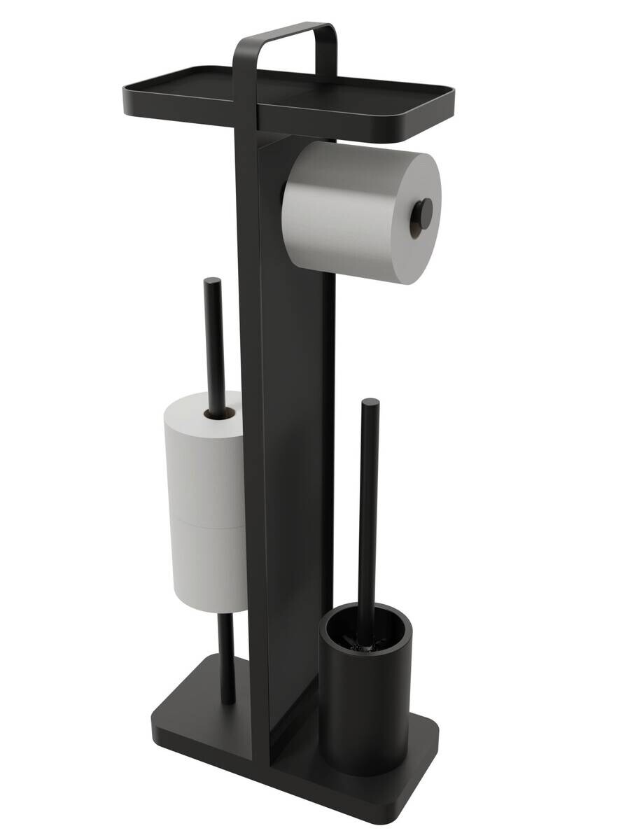 POCOline Stand-WC-Garnitur schwarz Glas