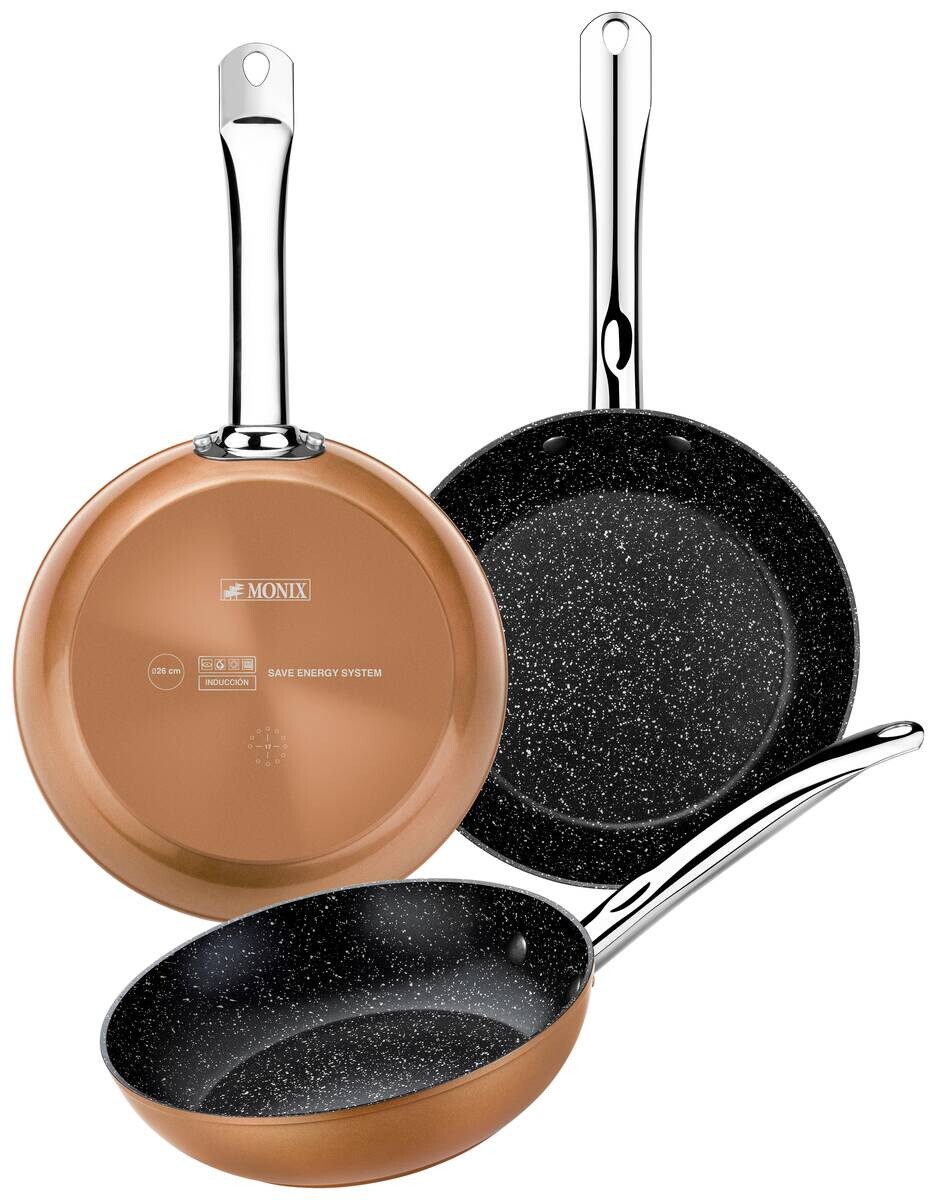 Monix Pfannenset Copper Kupfer Aluminium 3 tlg.