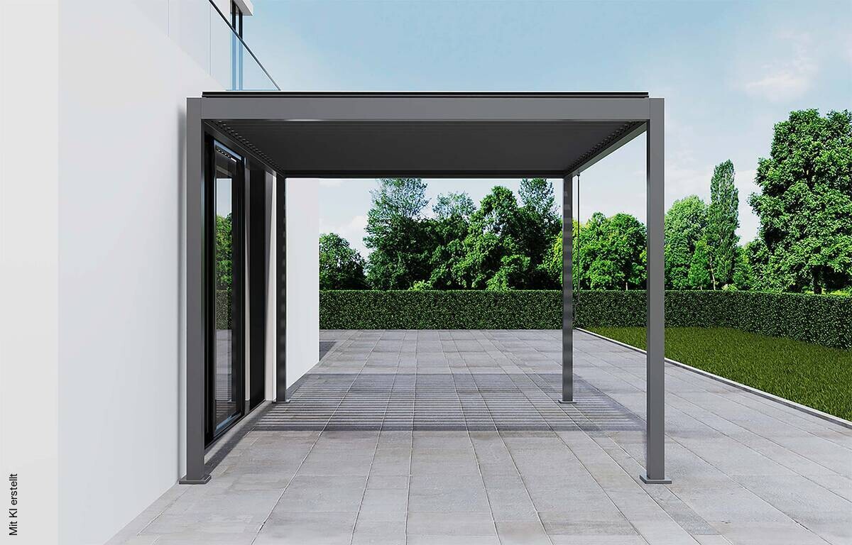 Pergola anthrazit Stahl B/H/L: ca. 296x247x359 cm