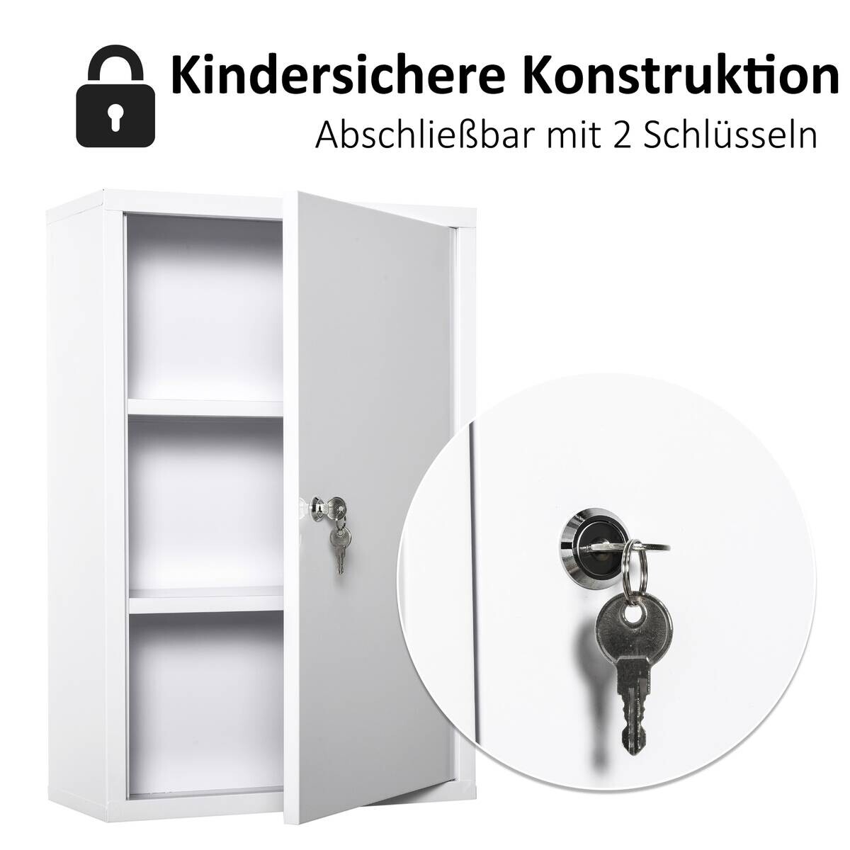 Medizinschrank weiß Polypropylen B/H/L: ca. 18x40x60 cm