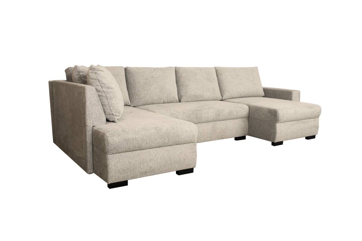 Wohnlandschaft beige Microfaser B/H/T: ca. 312x90x169 cm