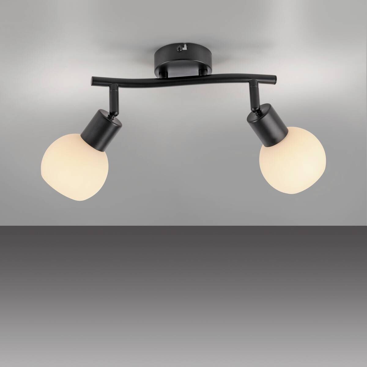 Just Light Spot 2flg. Loki schwarz B/H/L: ca. 25x20x43 cm E14 2 Brennstellen