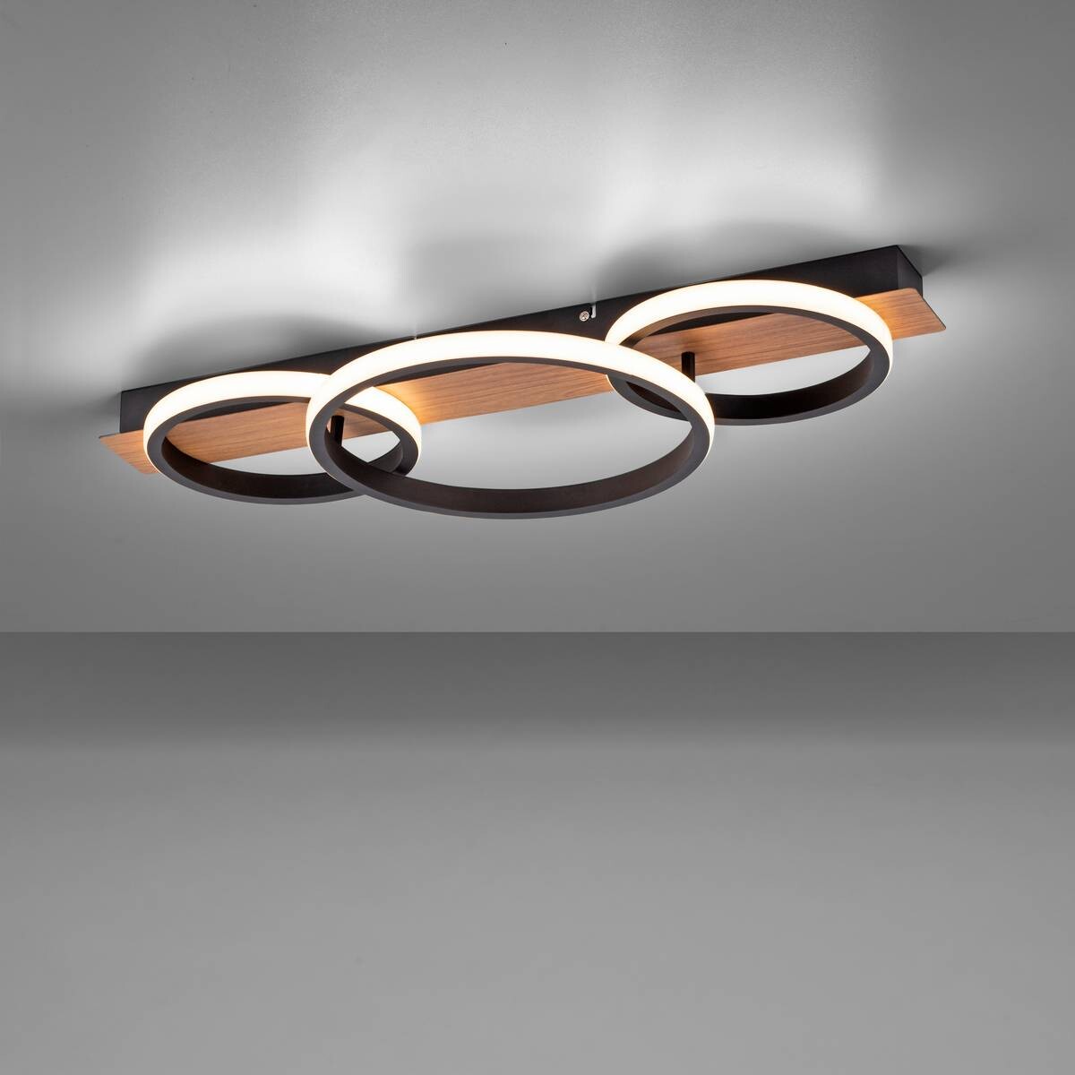 Just Light LED-Deckenleuchte TROOPER 15616-78 natur weiß schwarz Metall Kunststoff B/H/T: ca. 30x8x68 cm 1 Brennstellen