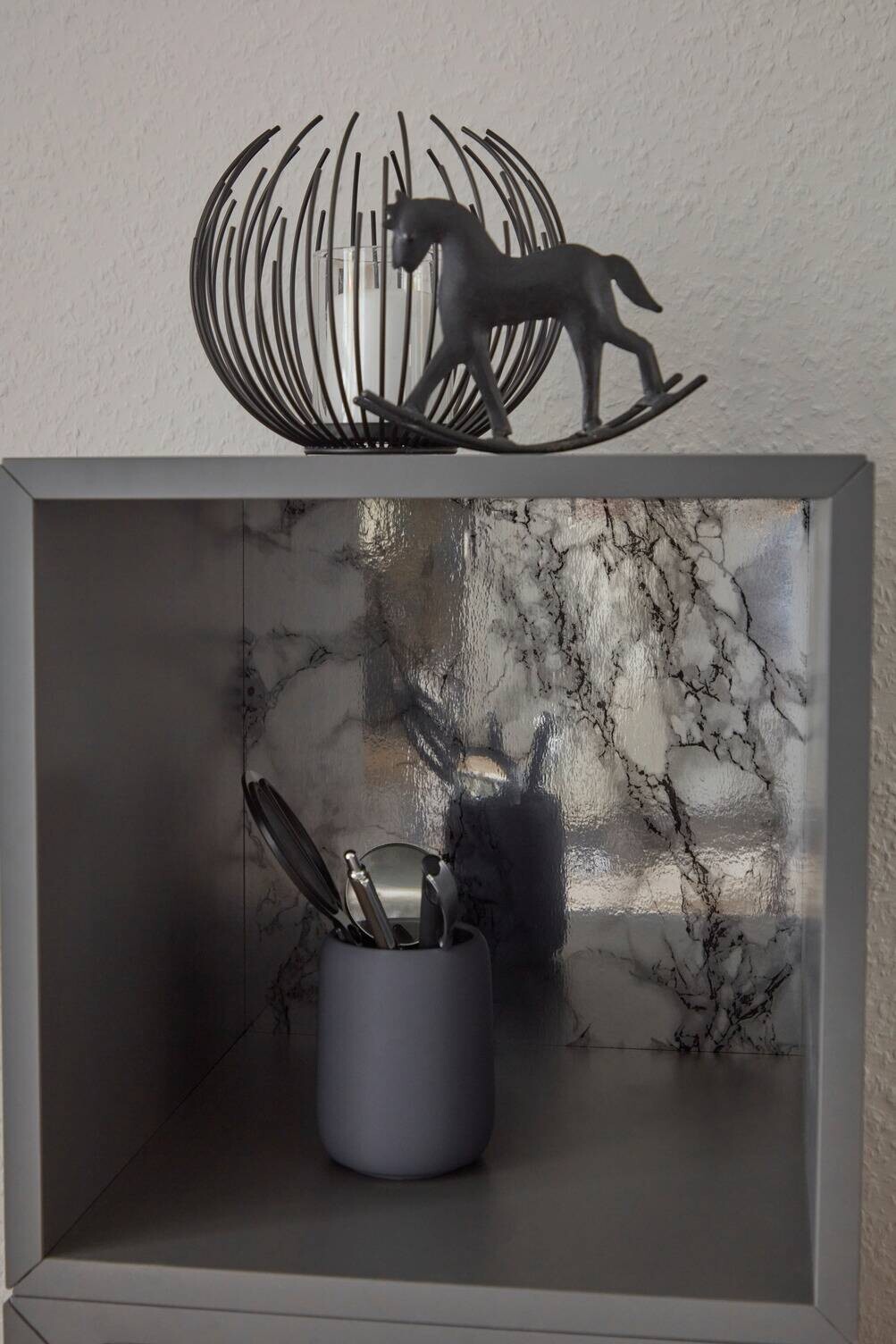 d-c-fix Klebefolie Metallic silber schwarz B/L: ca. 67,5x200 cm