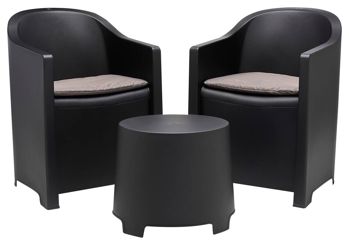 ProGarden Loungeset Luna anthrazit Kunststoff