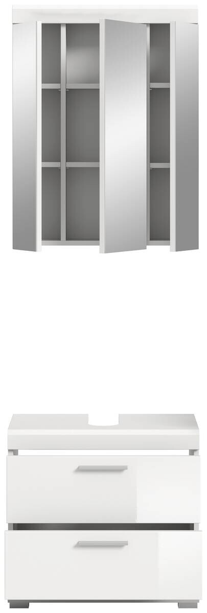 Badezimmer-Set Scout weiß weiß Hochglanz B/H/T: ca. 60x191x37 cm