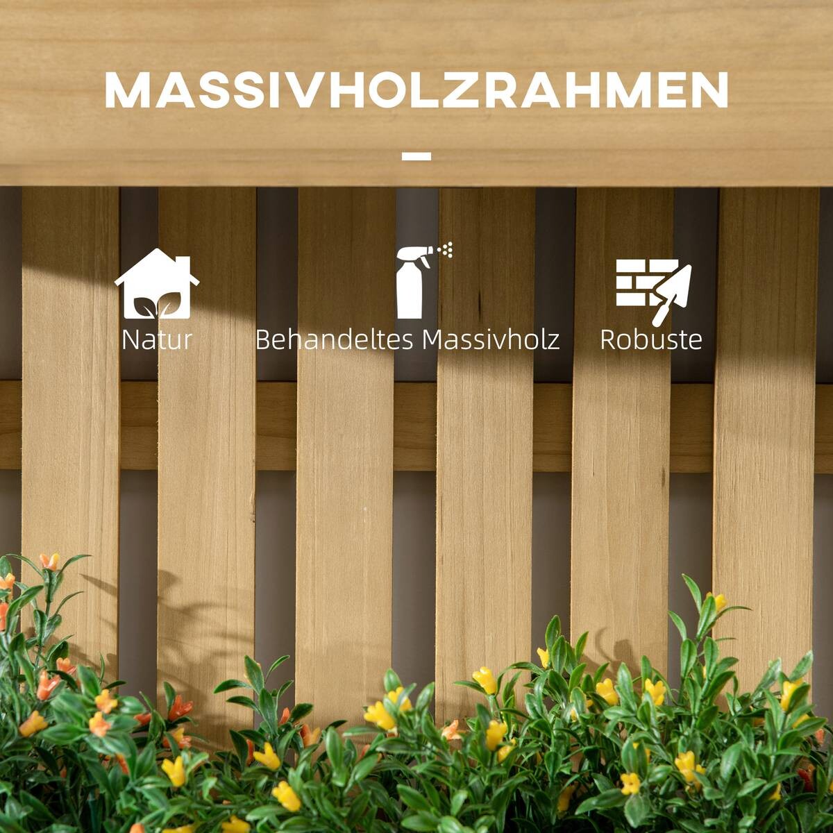 Outsunny Wandbeet mit Spalier zur Aufhängung B/H/L: ca. 16x80x60 cm