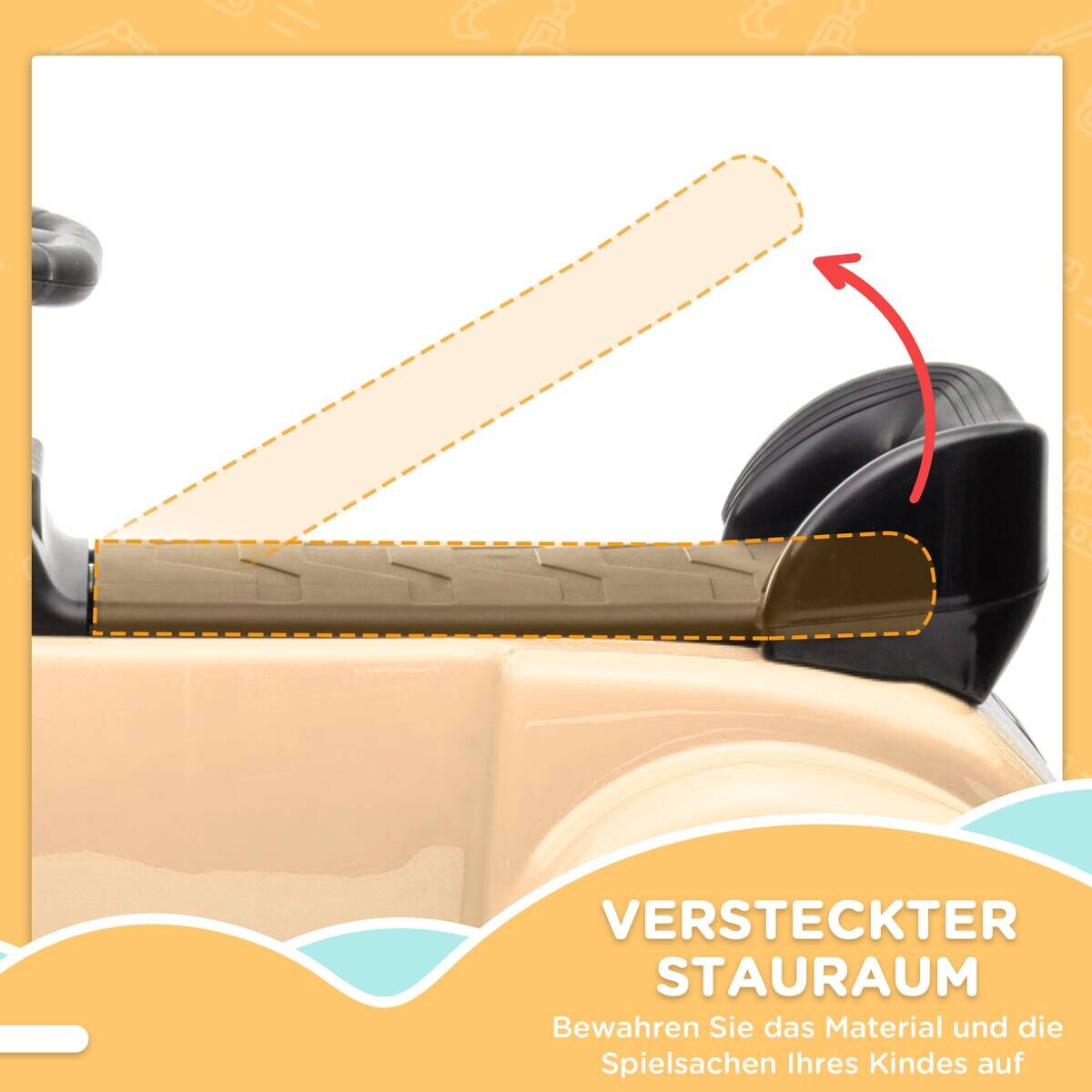 AIYAPLAY Rutschauto beige B/H/L: ca. 41,5x45x77,5 cm