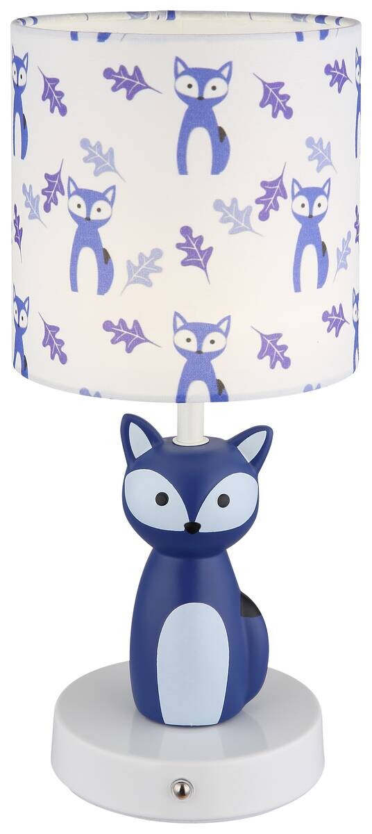 GLOBO Tischleuchte blau weiß Metall Keramik Textil H/D: ca. 33,5x15 cm 1 Brennstellen