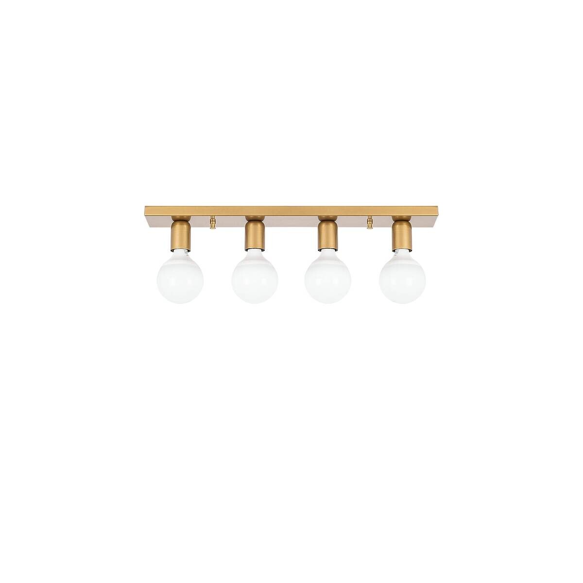 Opviq Deckenleuchte gold Metall B/H/T/L: ca. 60x10x10x60 cm E27 4 Brennstellen