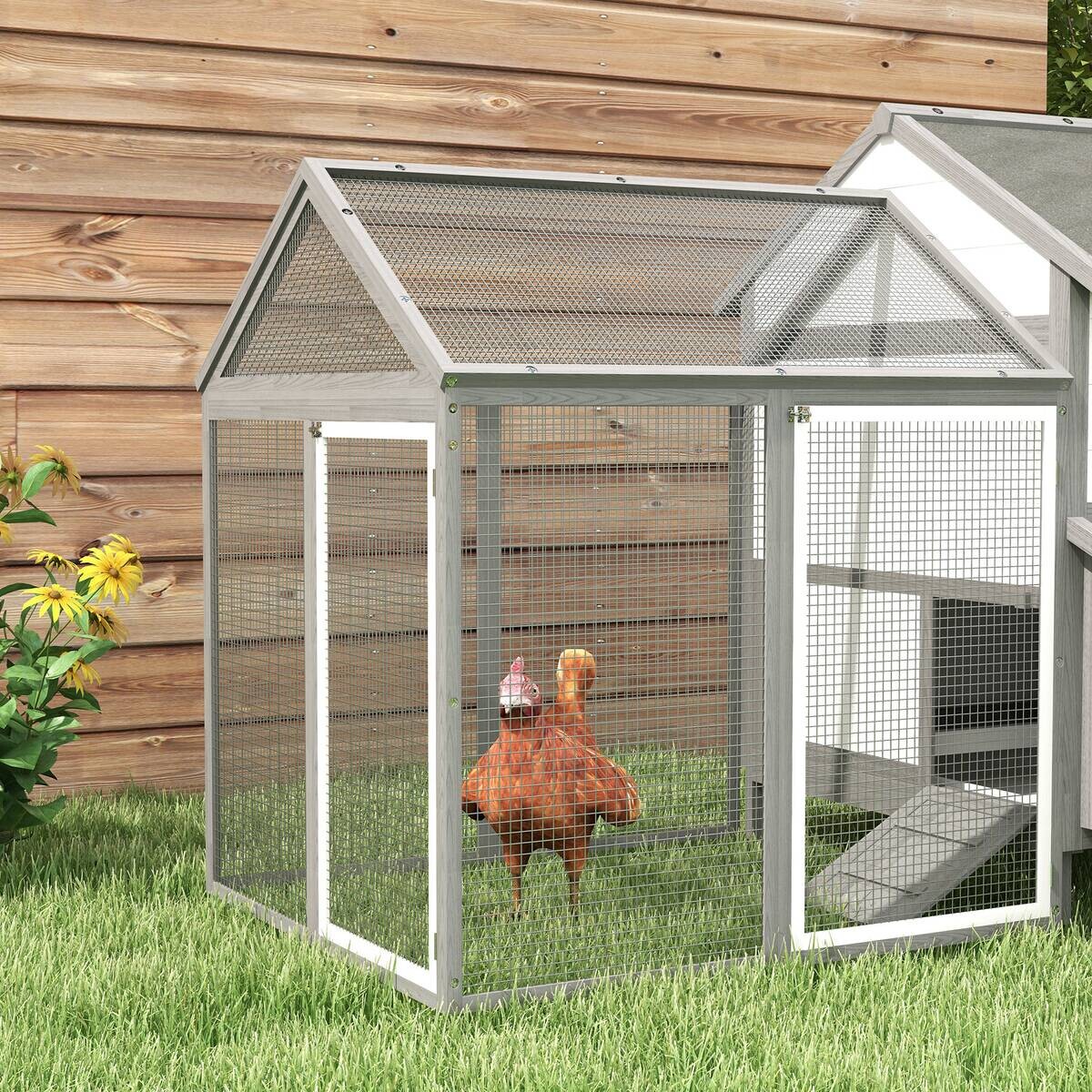 PawHut Stall grau Edelstahl B/H/L: ca. 125x247x113,5 cm