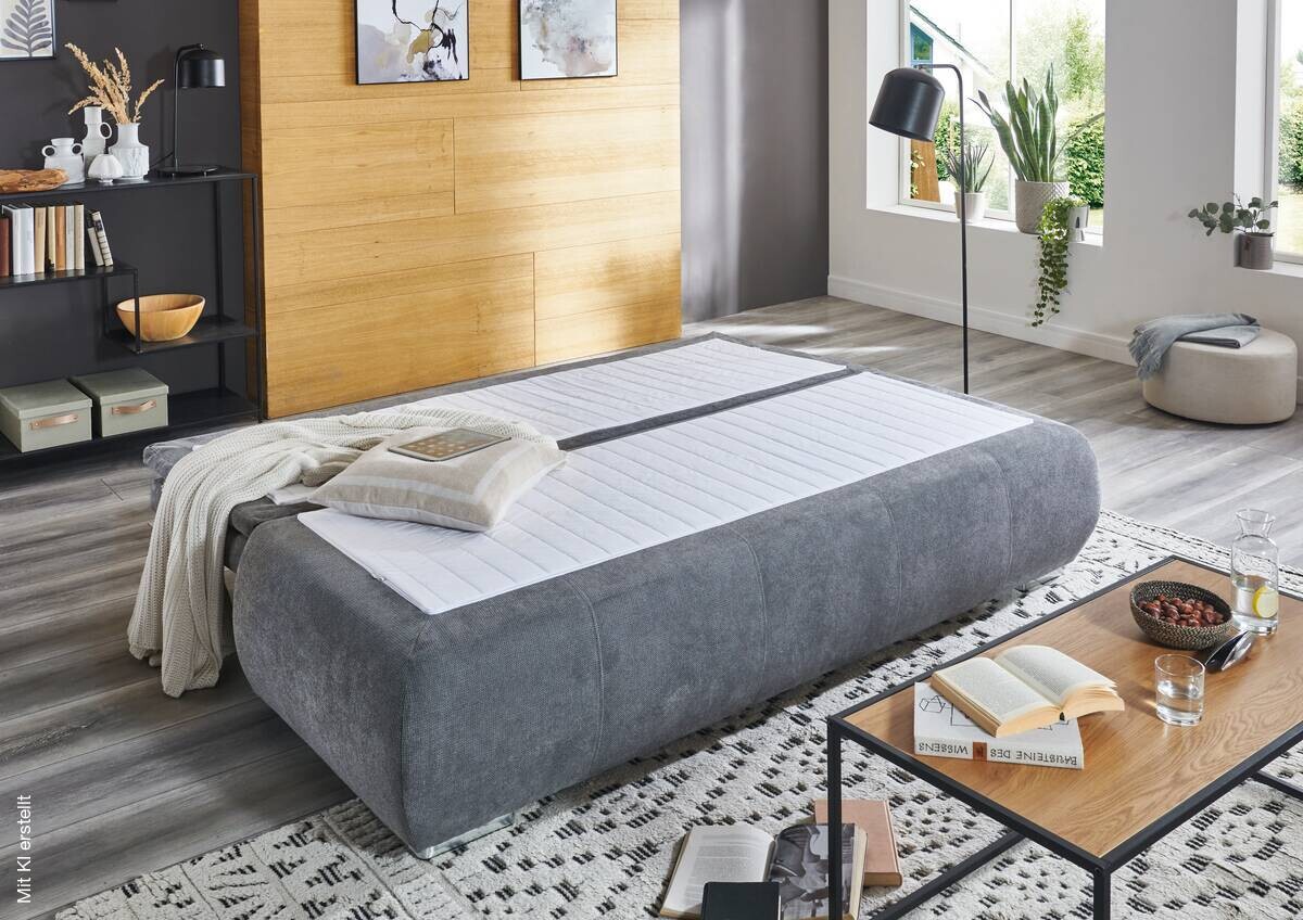 Dauerschlafsofa Lenon grau Microfaser B/H/T: ca. 207x94x90 cm