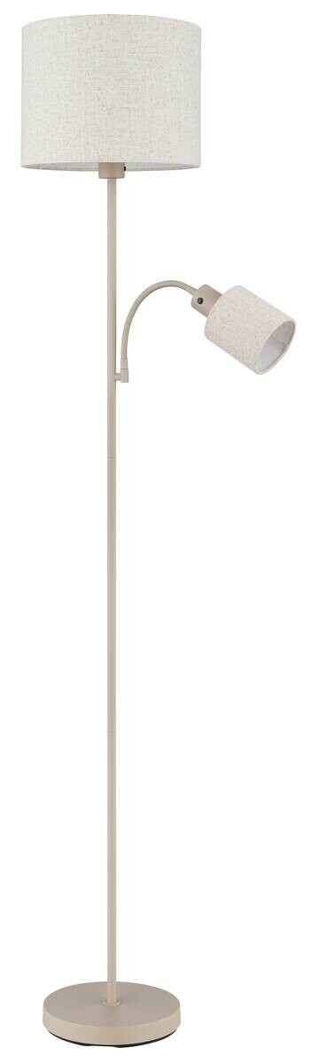 GLOBO Stehleuchte sand beige Leinen Metall H/D: ca. 165x30 cm E27 1 Brennstellen