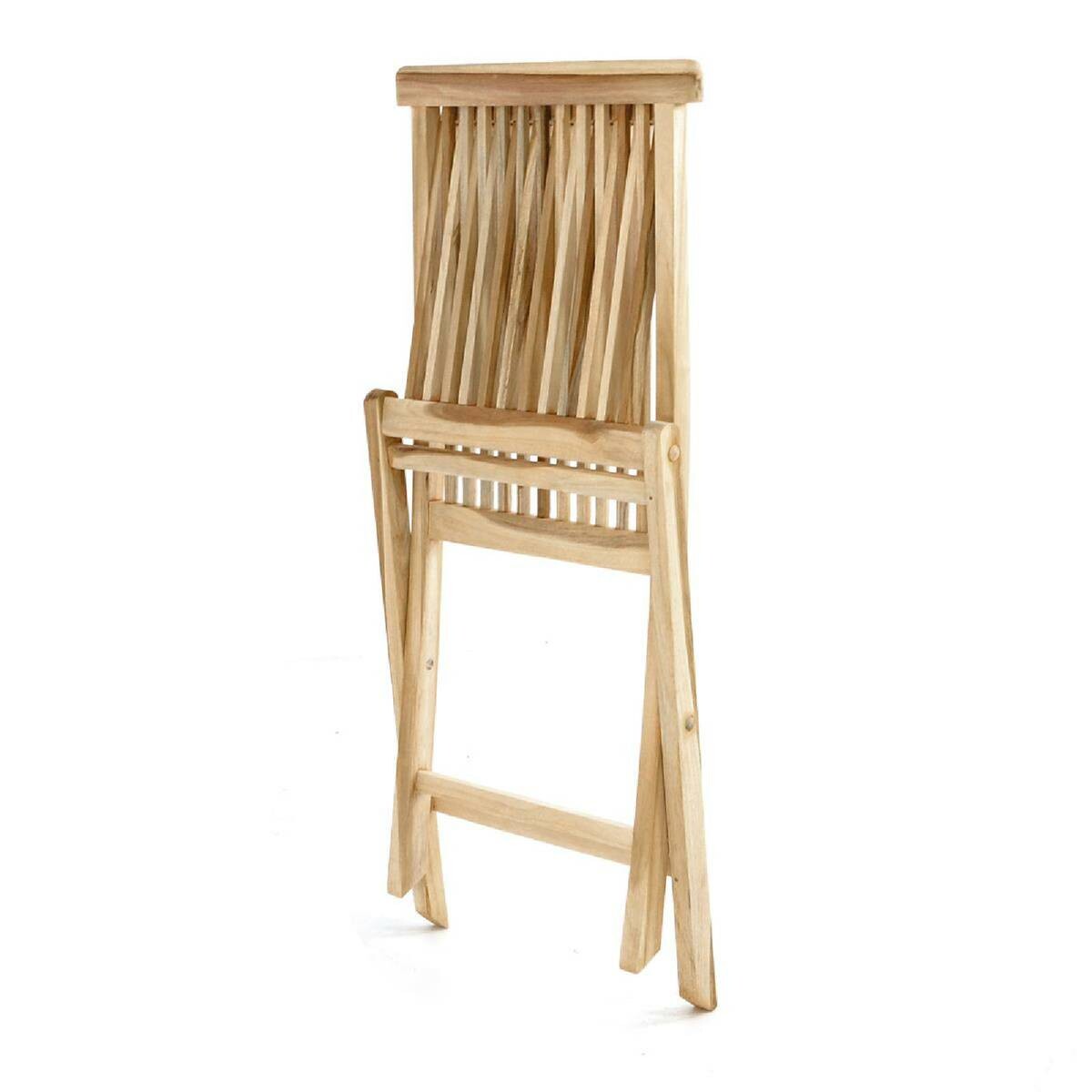 VCM Klappstuhl teak Holz B/H/T: ca. 46x89x62 cm