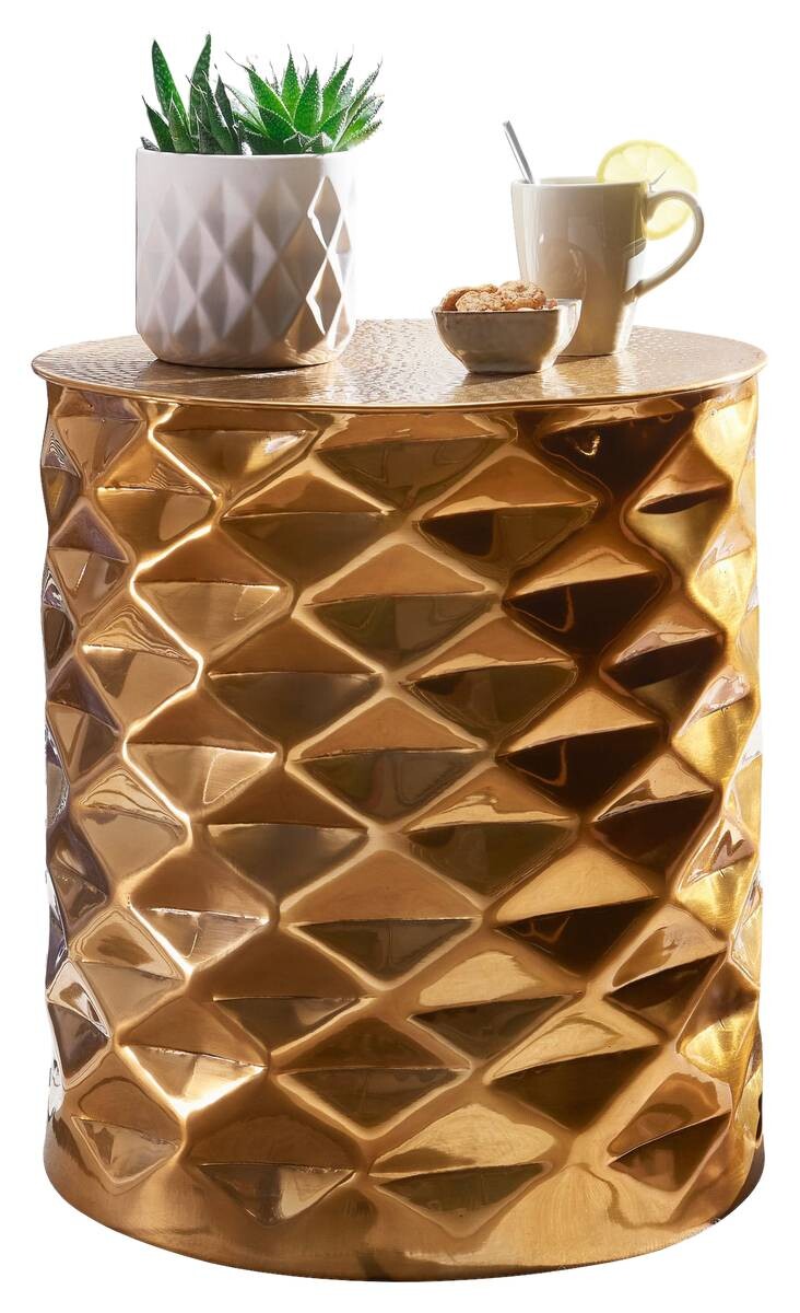 Beistelltisch gold Aluminium B/H/T: ca. 43,5x48x43,5 cm