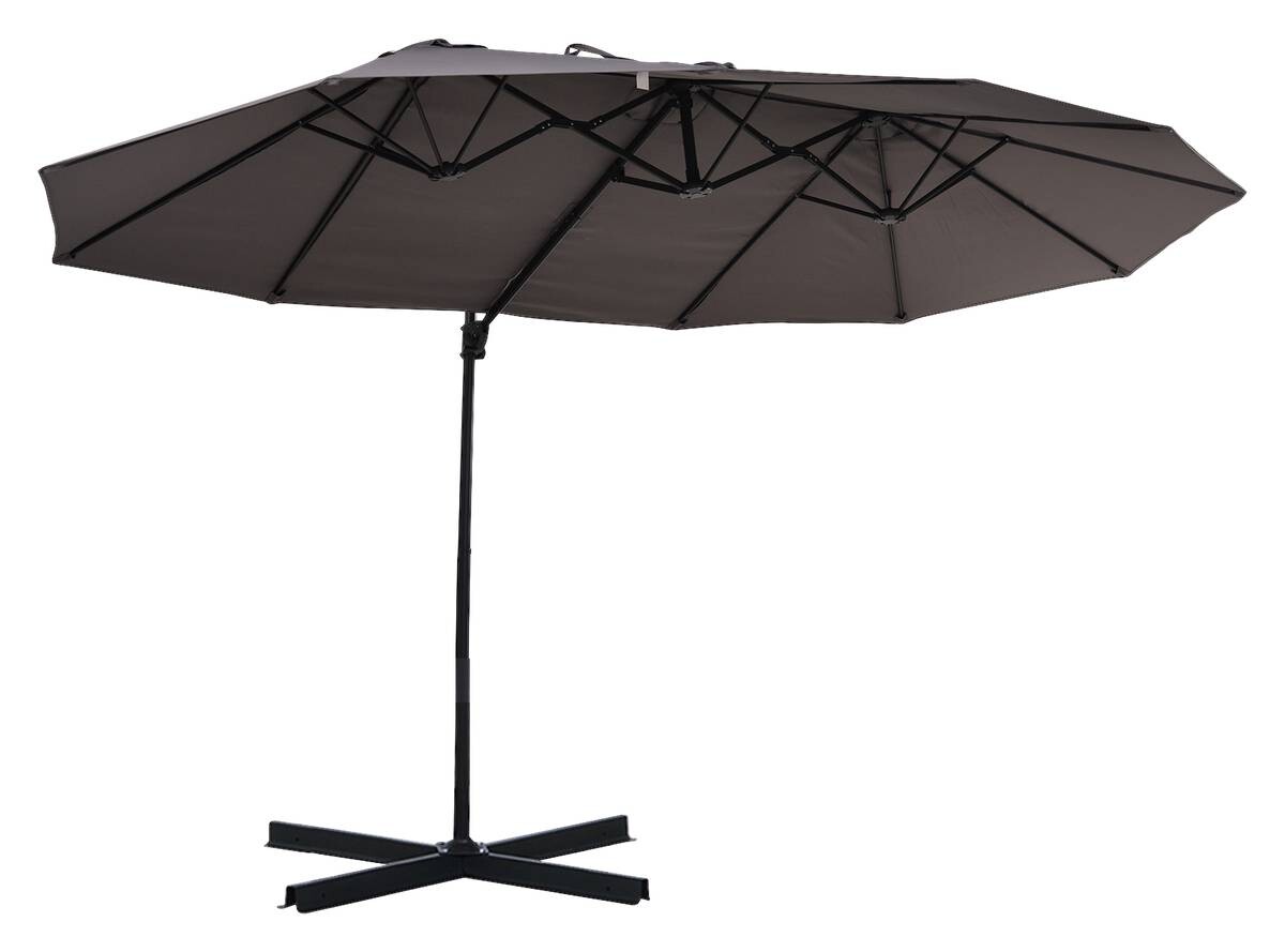 Outsunny Doppelschirm dunkelgrau Metall B/H/L: ca. 270x250x460 cm