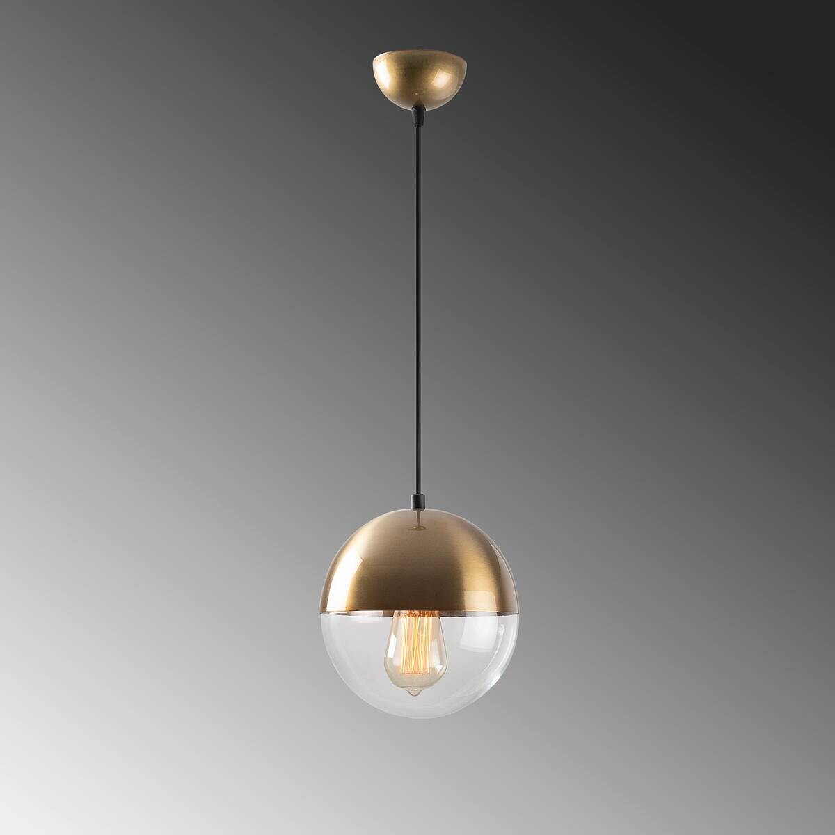 Opviq Pendelleuchte Bastos bronze Glas Metall B/H/T/L/D: ca. 20x117x20x20x20 cm E27 1 Brennstellen
