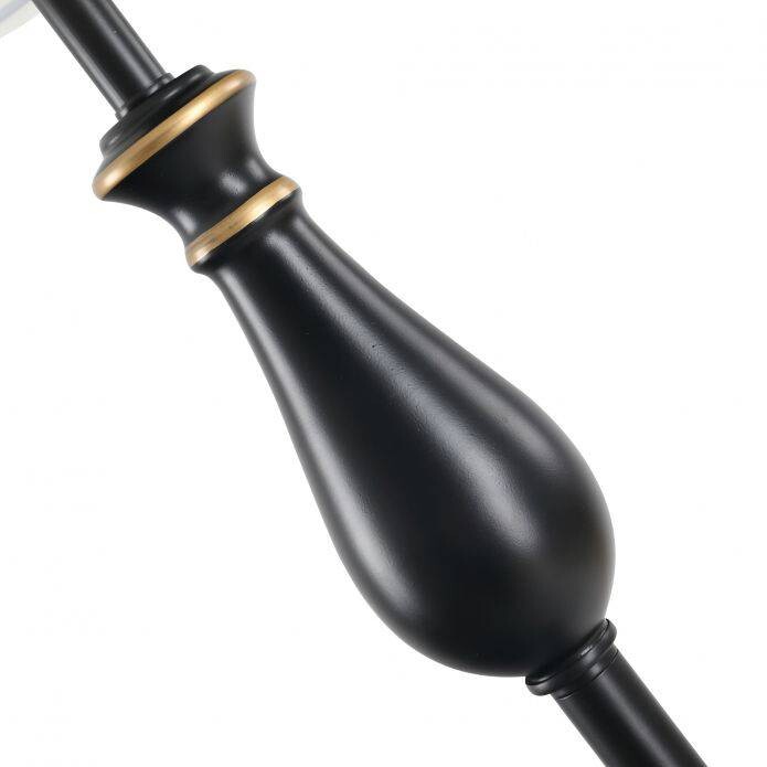 HOMCOM Stehlampe schwarz weiß Metall Polyester-Mischgewebe Stoff B/H/L: ca. 38x158x38 cm E27 3 Brennstellen