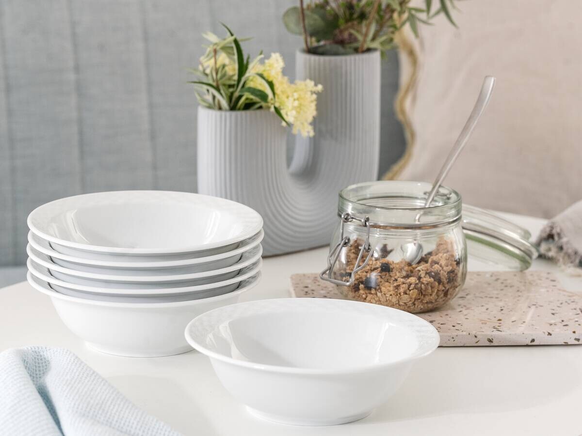 CreaTable Müslischale Polo weiß Porzellan 6 tlg.