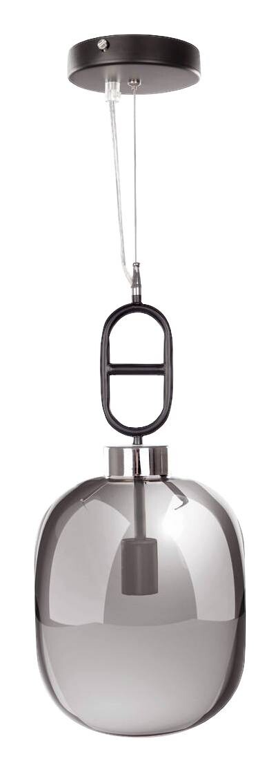 Kayoom Pendelleuchte Calai I 410 grau schwarz Glas Metall B/H/L: ca. 25x150x25 cm E27 1 Brennstellen