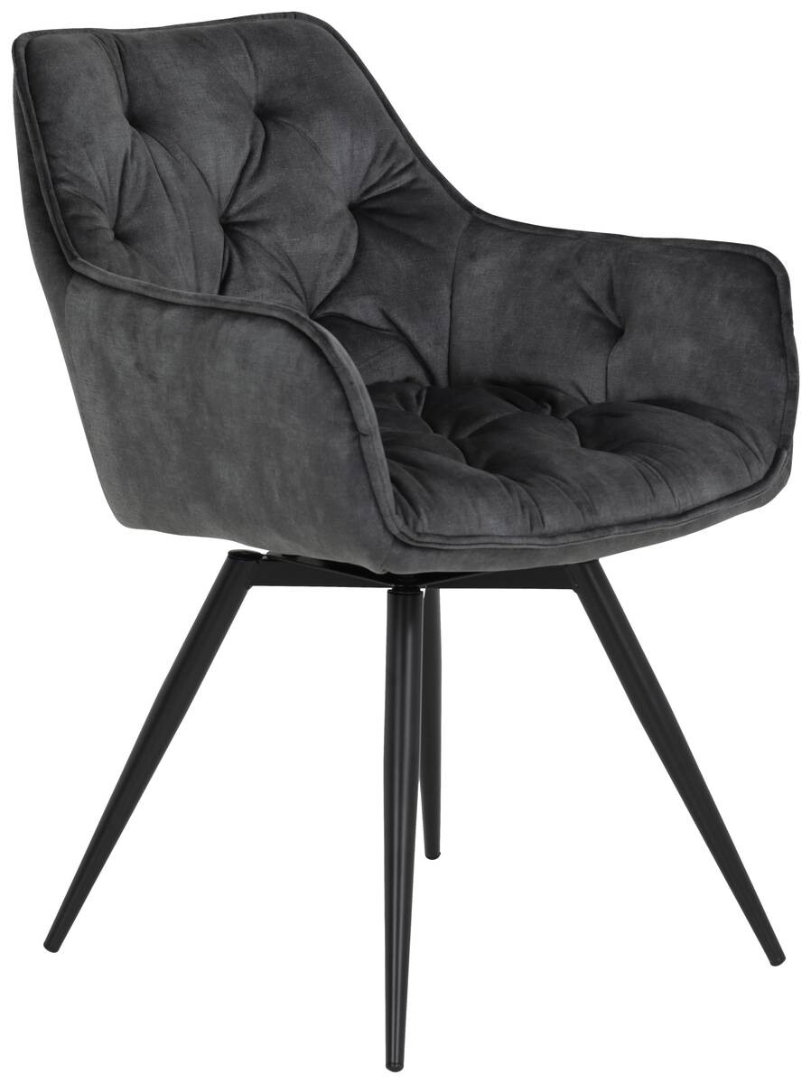 Stuhl Florentina 2er Set anthrazit Vintage Samtoptik B/H/T: ca. 49x84x63 cm