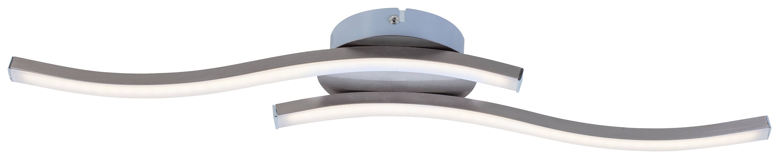 POCOline Deckenleuchte Berwin nickel matt Aluminium Metall Kunststoff B/H/T: ca. 56x7x12 cm