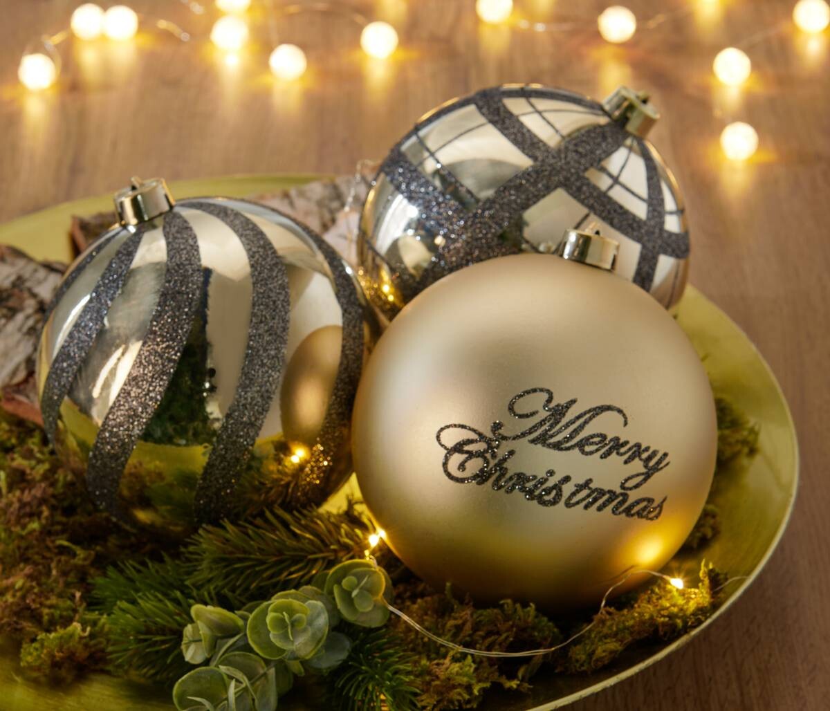 Weihnachtskugelset gold D: ca. 15 cm