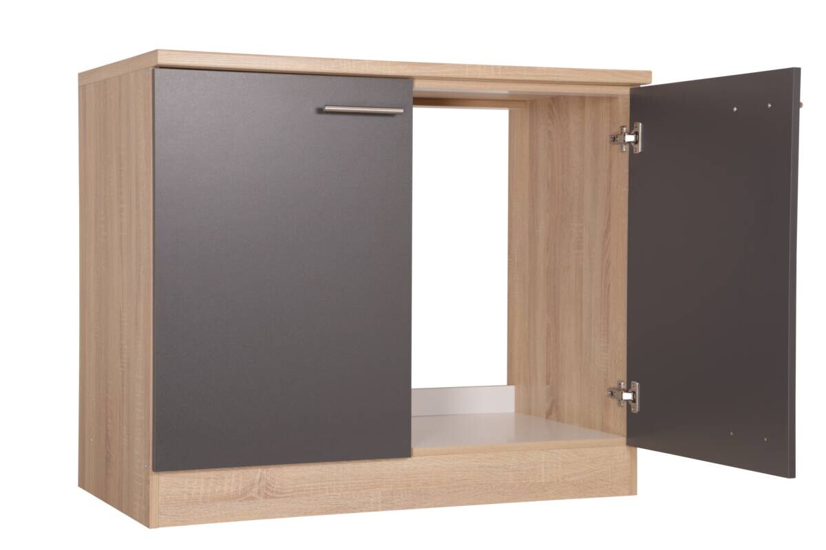 Spülenunterschrank Merle grau B/H/T: ca. 100x85x60 cm