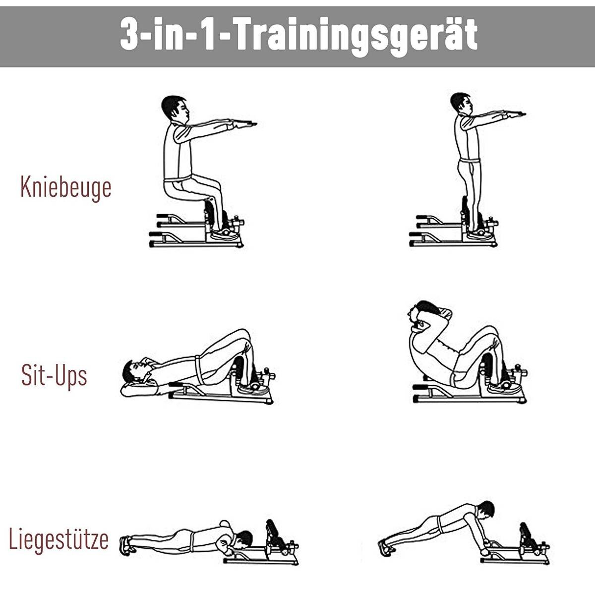HOMCOM Trainingsgerät schwarz Stahl