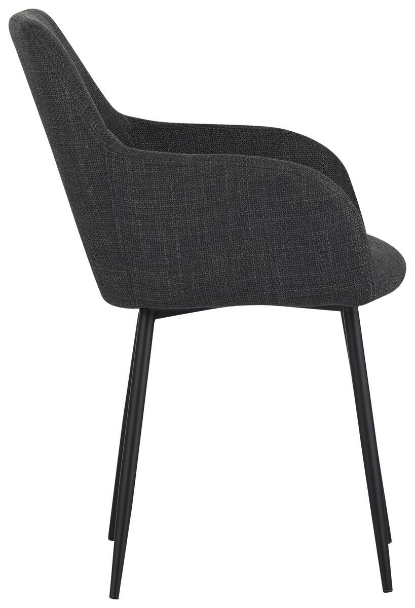 Armlehnstuhl Maria, 2er-Set anthrazit Microfaser Webstoff B/H/T: ca. 55x84x61 cm