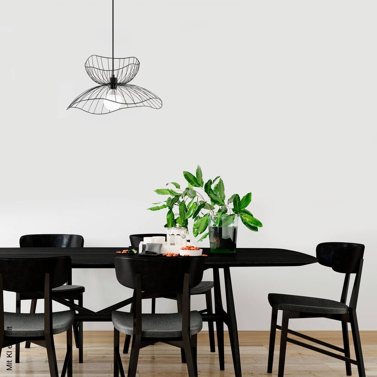 Opviq Pendelleuchte Farac-6390 schwarz B/H/T/L/D: ca. 50x121x50x50x50 cm E27 1 Brennstellen