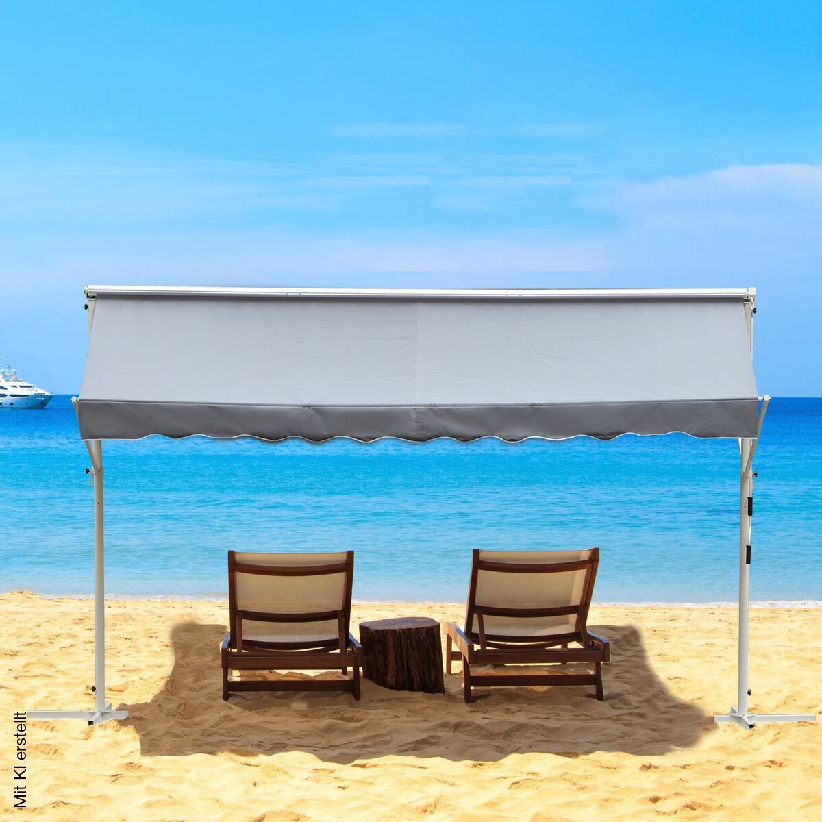 Outsunny Standmarkise grau Polyester-Mischgewebe B/H/L: ca. 294x250x295 cm