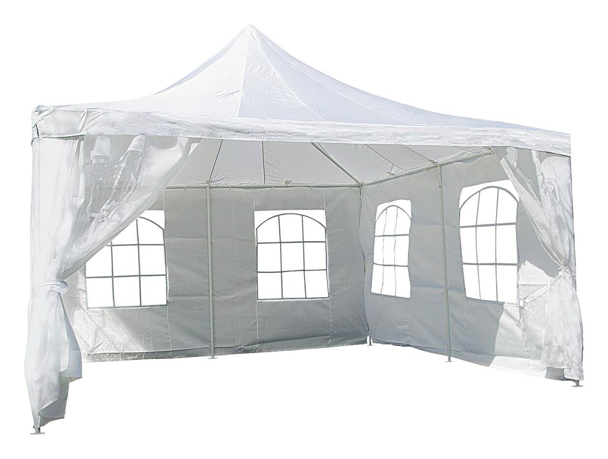 VCM Pavillon weiß Metall B/H/L: ca. 400x200x400 cm