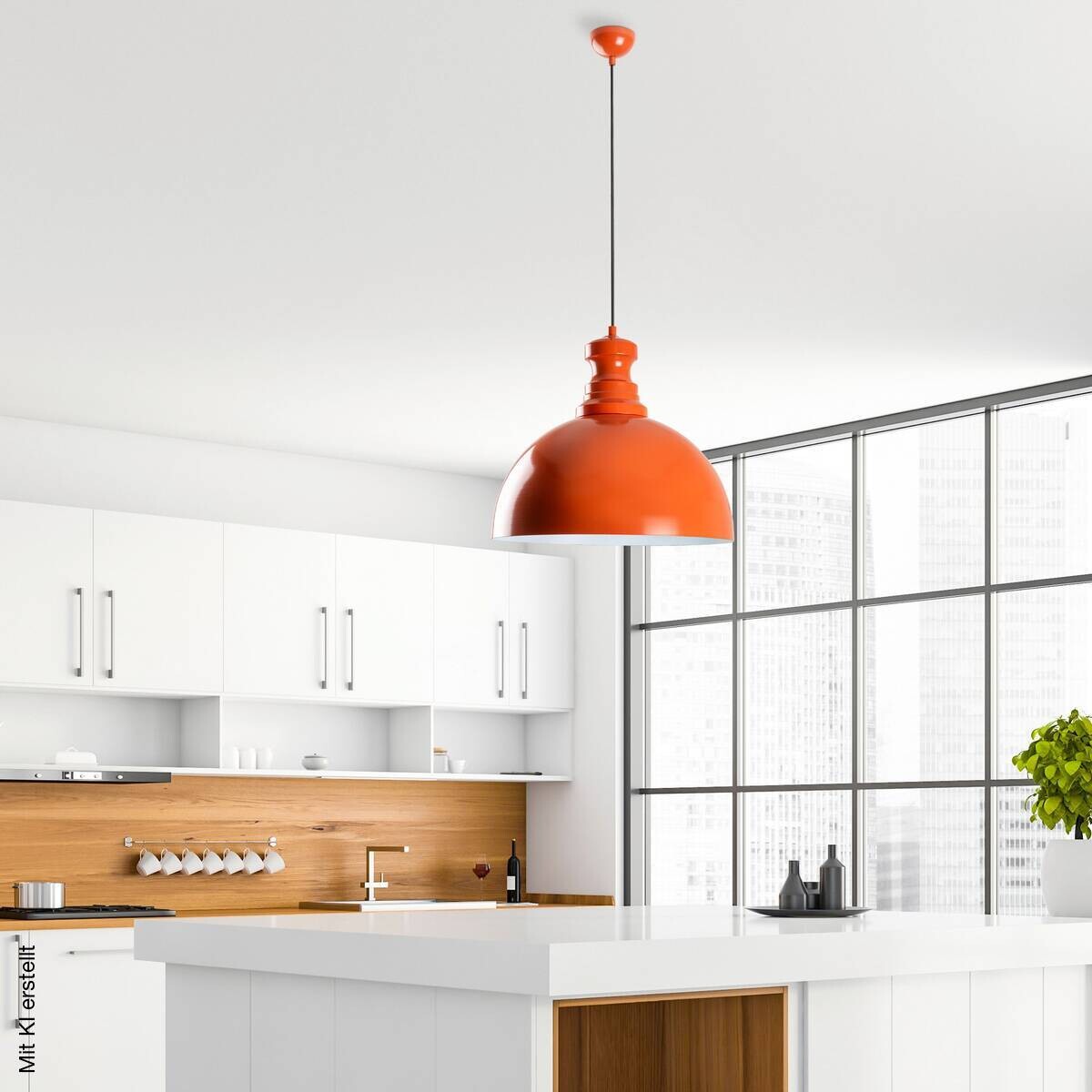 Opviq Pendelleuchte orange B/H/T: ca. 40x134x40 cm E27 1 Brennstellen