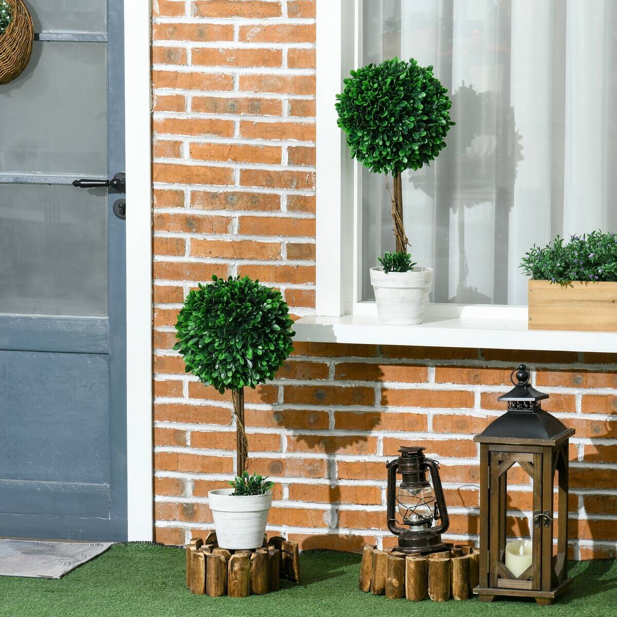 HOMCOM Kunstpflanze grün Polyethylen B/H/L: ca. 28x28x60 cm