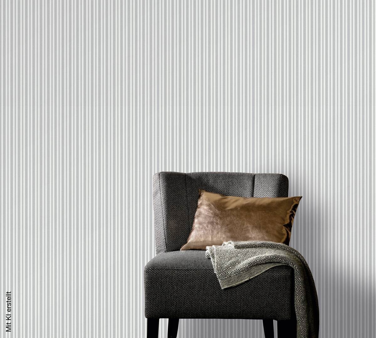 Vliestapete Streifen silber B/L: ca. 53x1005 cm
