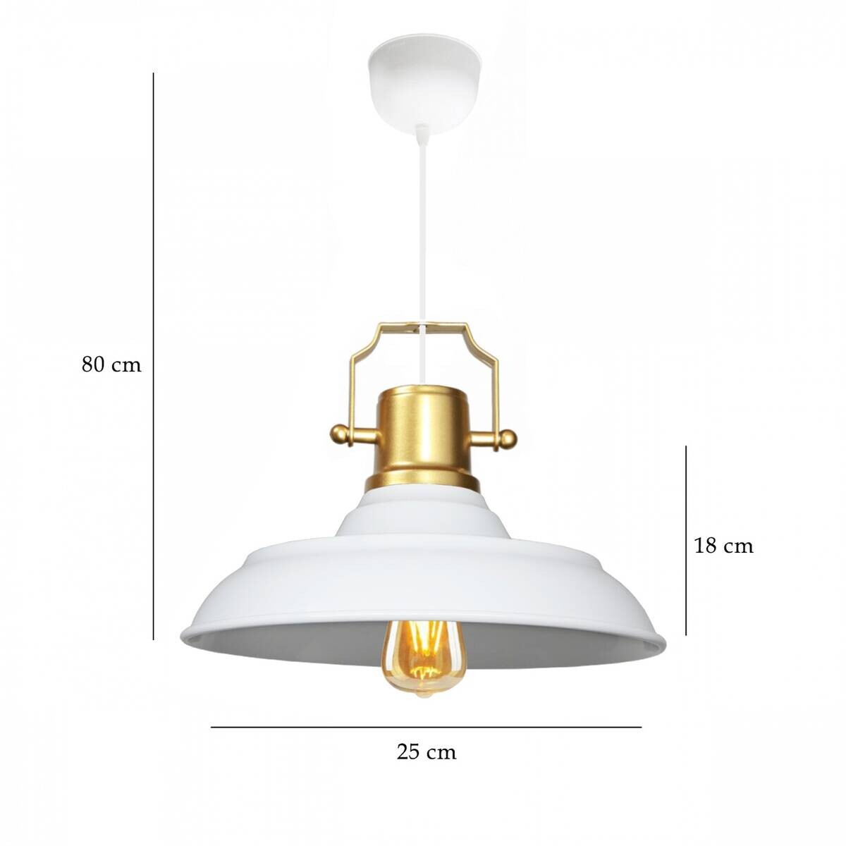 Opviq Pendelleuchte weiß Metall B/H/T/L/D: ca. 25x80x25x25x25 cm E27 1 Brennstellen
