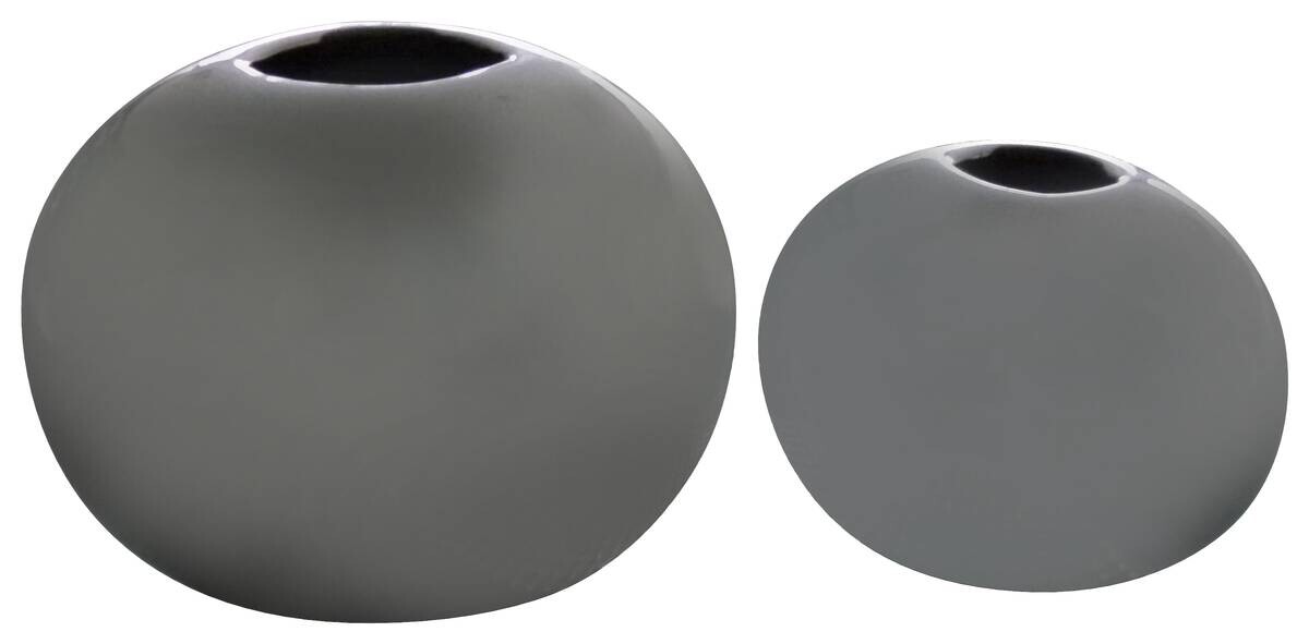 Glas-Art Vase silber Keramik
