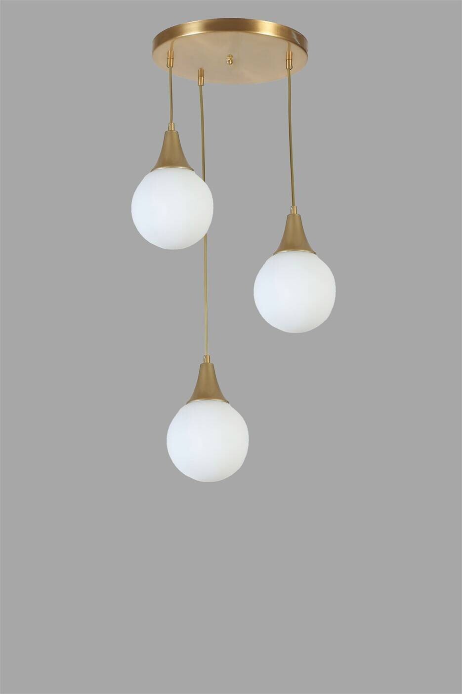 Pendelleuchte weiß gold Glas Metall B/H/L/D: ca. 30x70x30x30 cm E27 1 Brennstellen