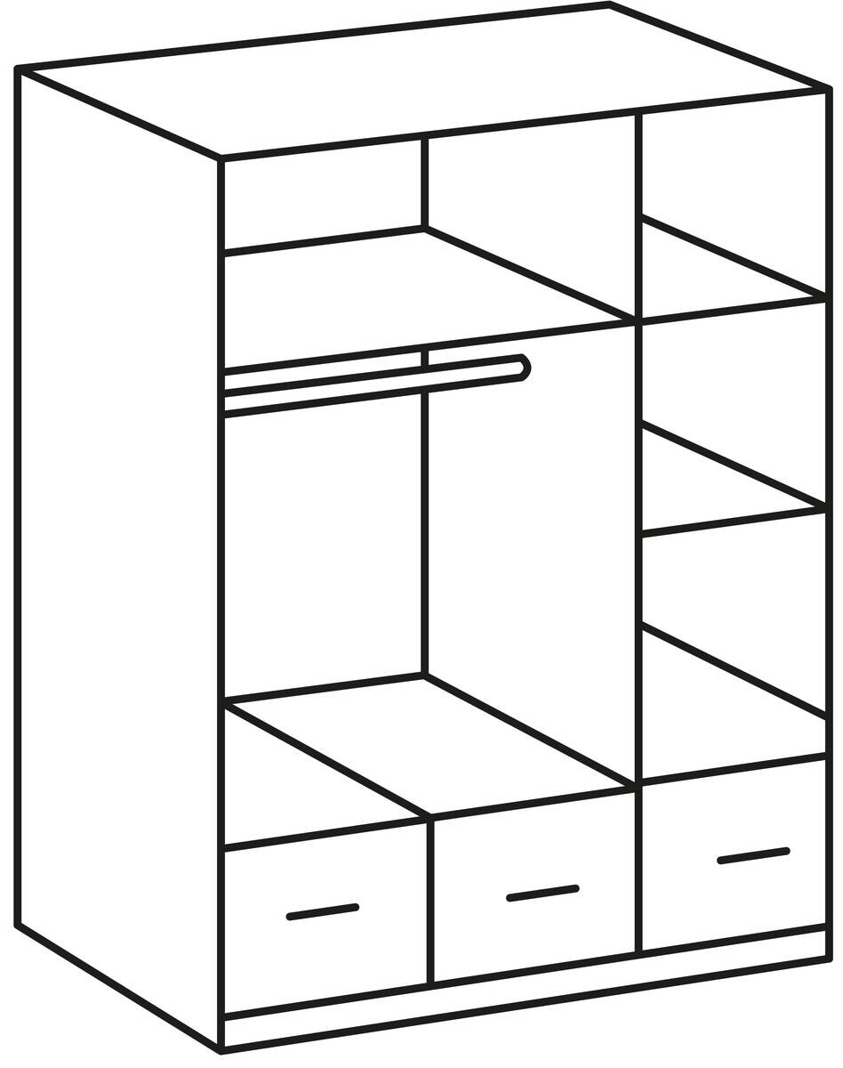 Kleiderschrank Imago weiß B/H/T: ca. 135x199x58 cm