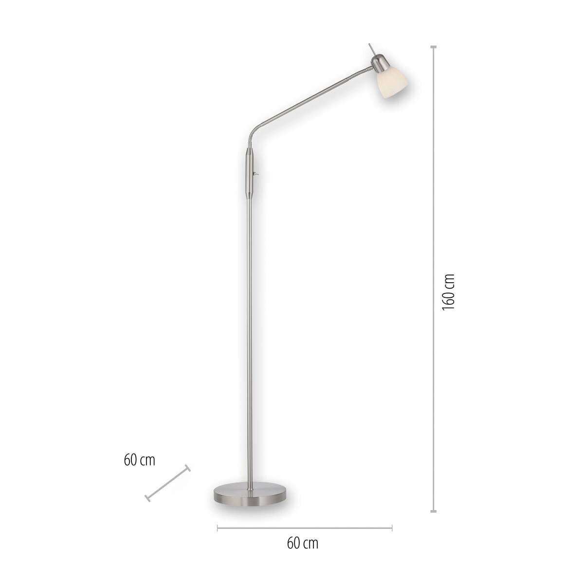 Just Light Stehleuchte Karo Stahl Aluminium Kunststoff Glas B/H/L: ca. 60x160x60 cm E14 1 Brennstellen