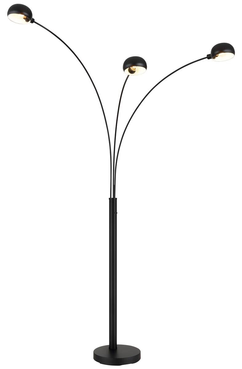 GLOBO Stehleuchte SEYMOUR schwarz Metall B/H/T: ca. 95x202x17 cm E14 3 Brennstellen