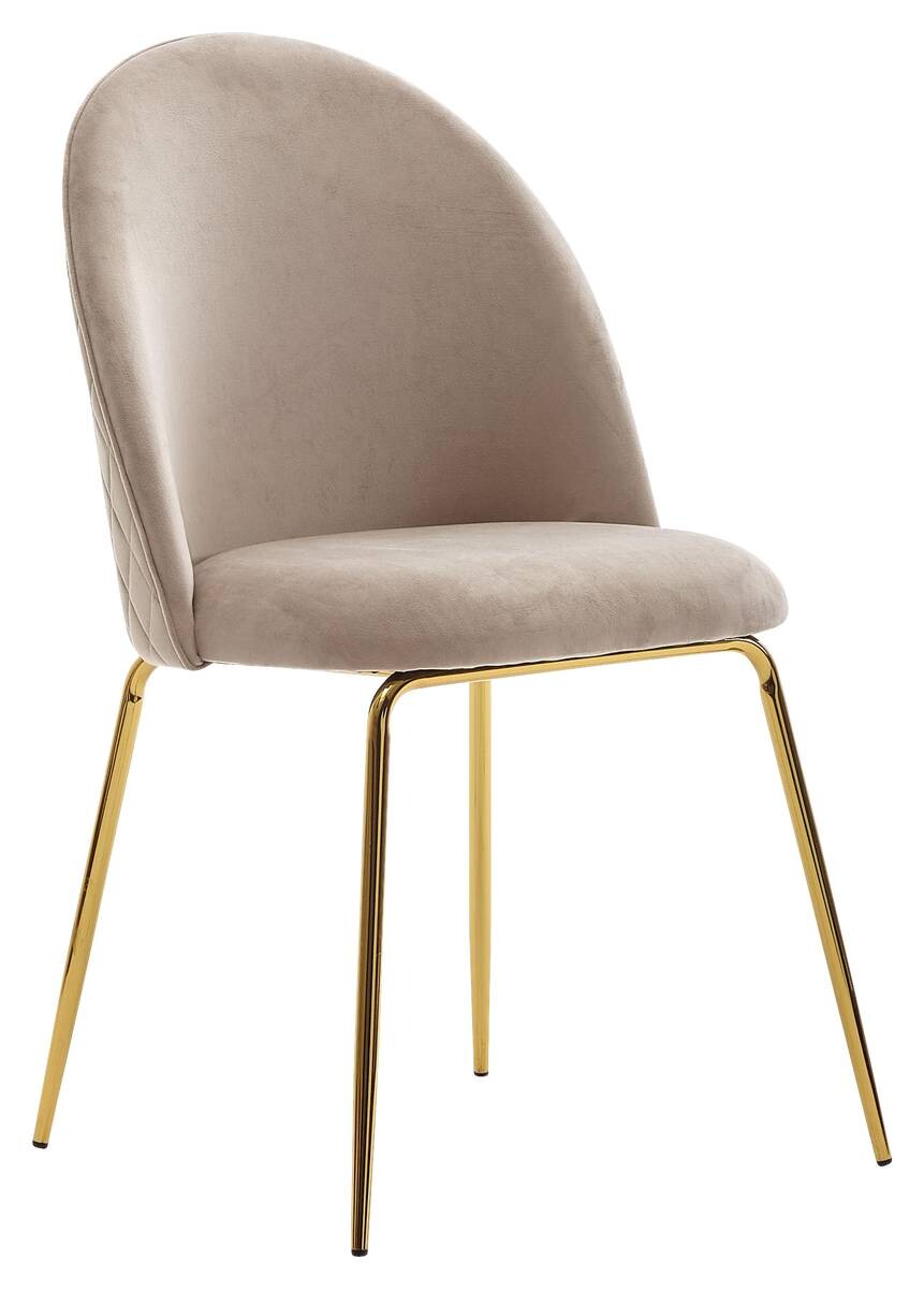 Stuhl beige gold Stoff Eisen B/H/T: ca. 53x86x50 cm