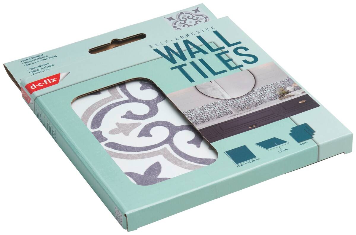 d-c-fix Wandfliese selbstklebend grau B/L: ca. 15,25x15,25 cm