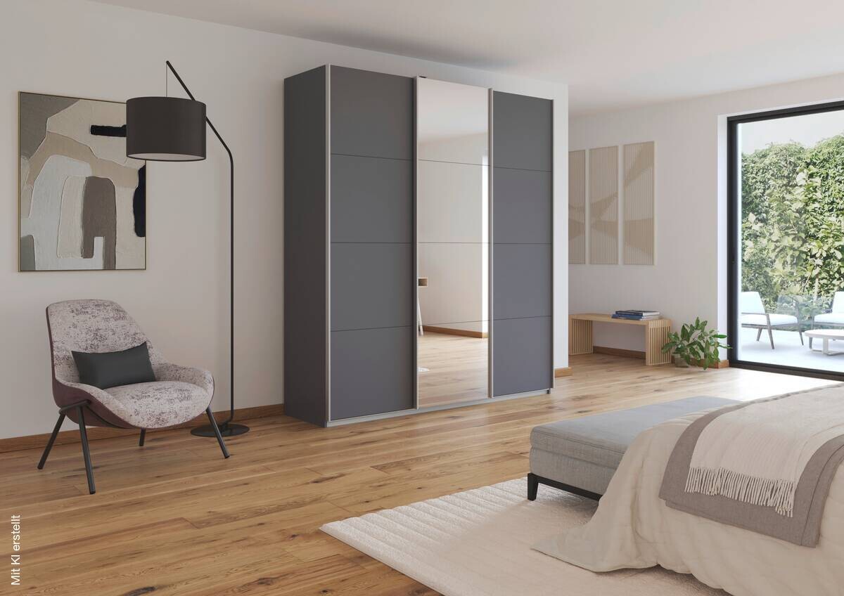 Kleiderschrank Kulmbach grau B/H/T: ca. 203x229x62 cm