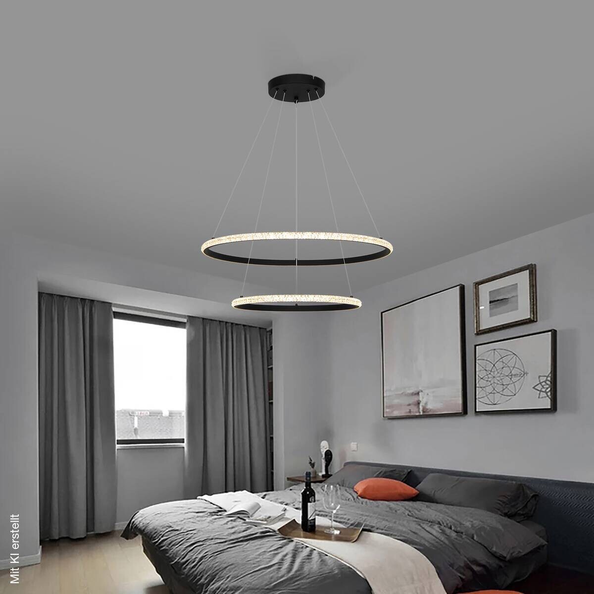 POCOline LED-Pendelleuchte Aletta schwarz Metall Acryl H/D: ca. 120x60 cm