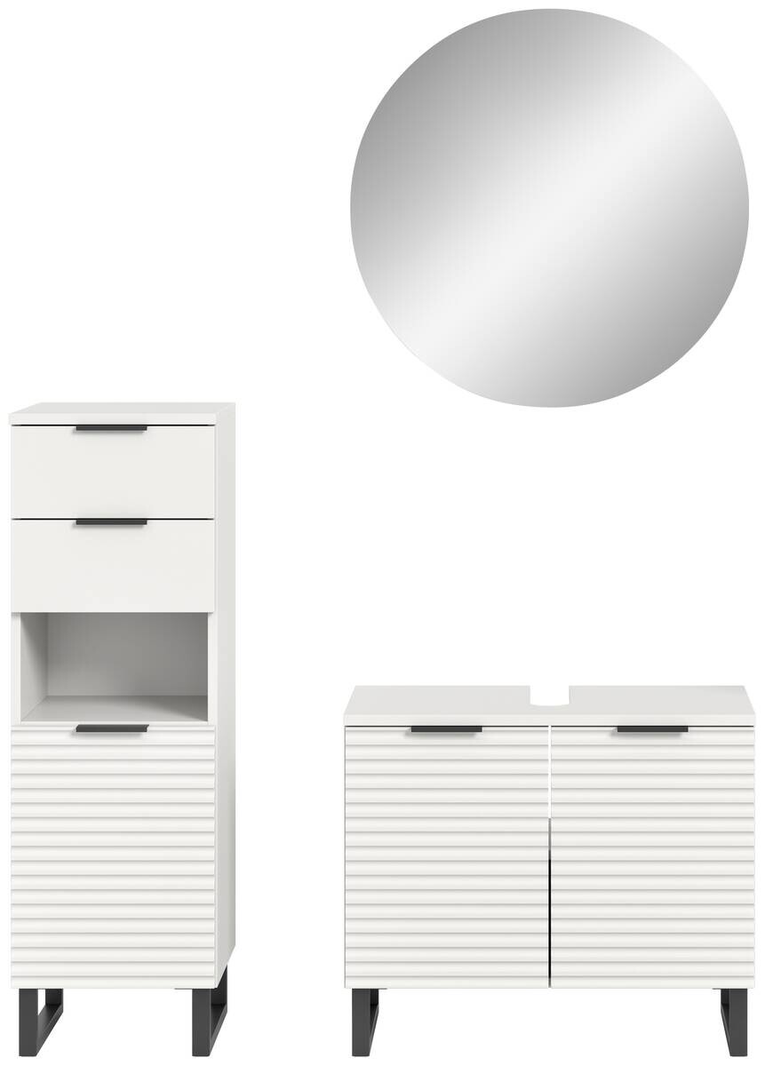 Badblock Riff weiß B/H/T: ca. 120x193x34 cm